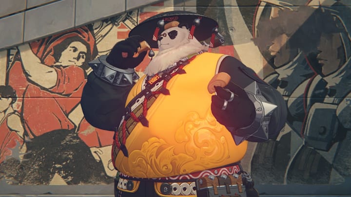 Zenless Zone Zero screenshot of Pan Yinhu eating a snack.