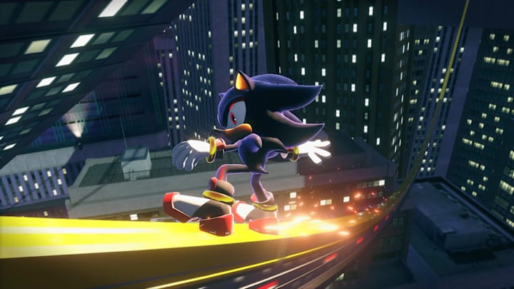 Shadow grinds a rail