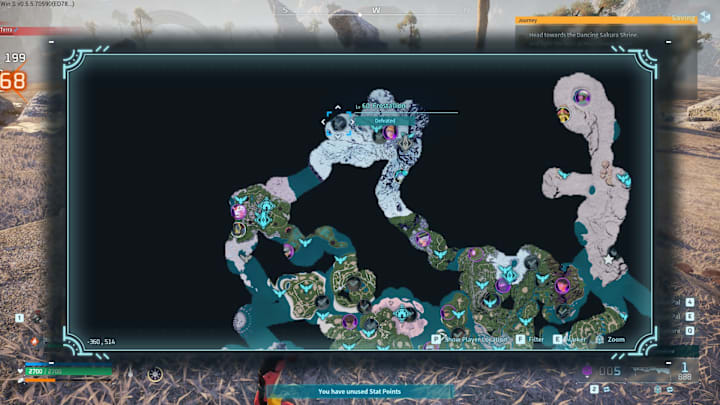 A map of Palworld showing the location of Frostallion