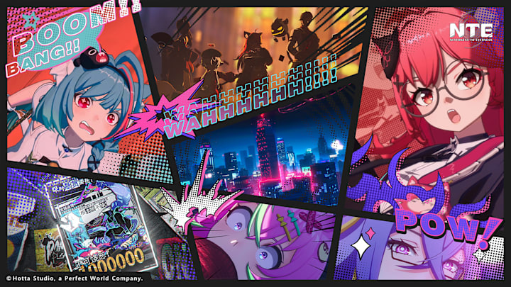 NTE artwork collage.