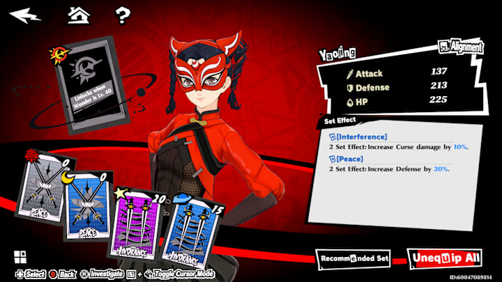Rin standing in front of a menu showing different colored cards.