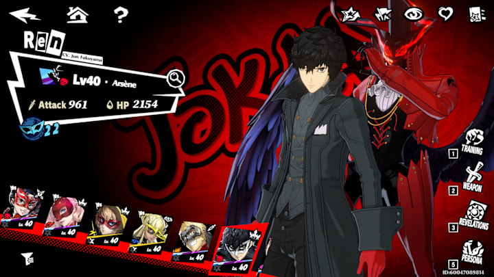 Joker in the character selection menu.