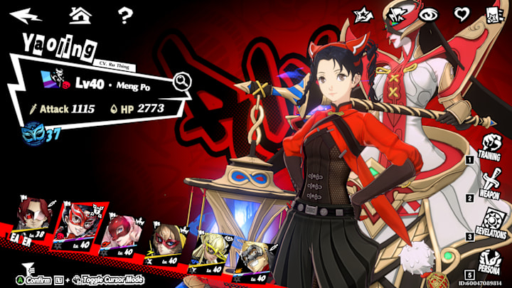 Rin in the character selection screen.