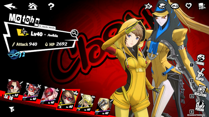 Closer in the character selection screen.