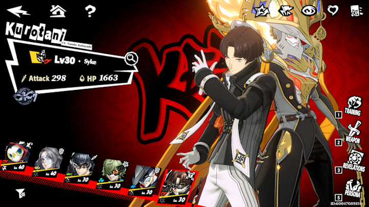 Key in the character selection screen.