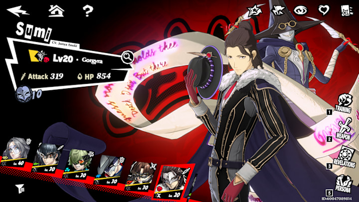 Sepia in the character selection screen.