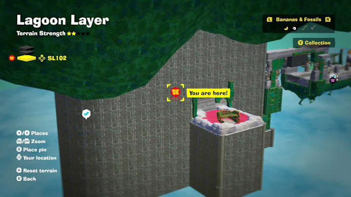 A map showing the location of the Pop Party level.