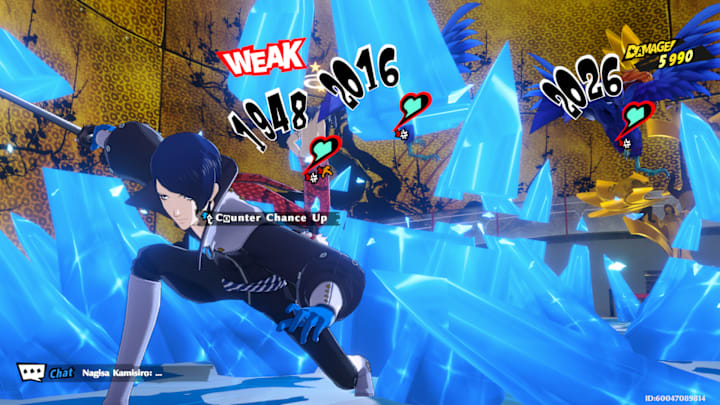 Fox posing with his sword, slicing spikes of ice and the enemies behind him.