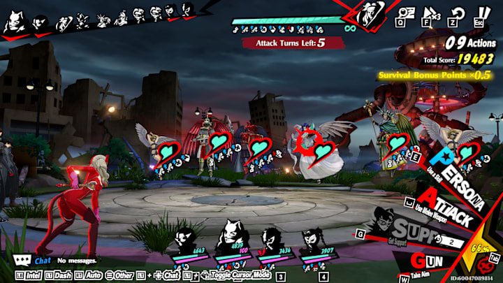Panther standing ready for battle in front of six enemies.