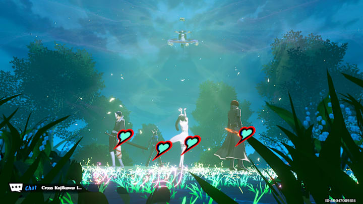 Mirian in a flower field healing all her allies.