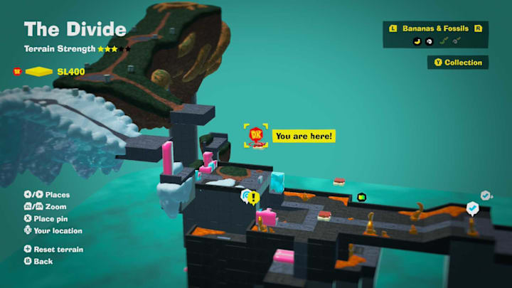 The Divide Cranky Kong location, DK Bananza