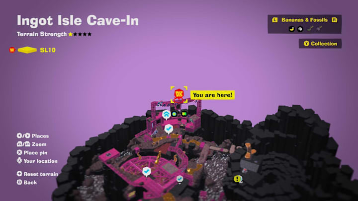 Ingot Isle Cave-In Cranky Kong location, DK Bananza