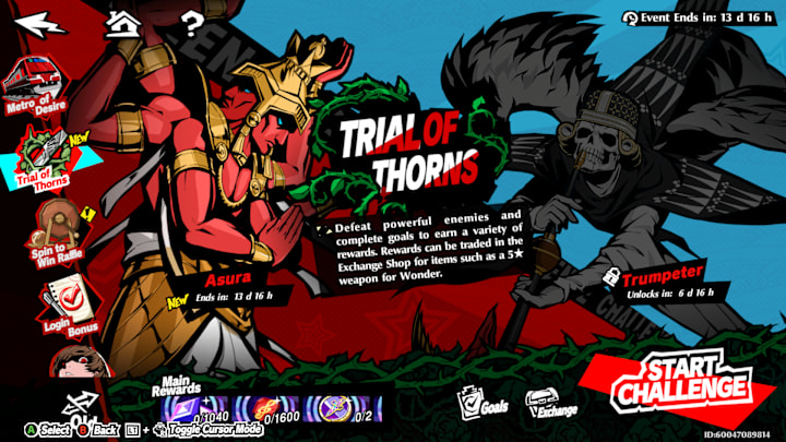 Trial of Thorns event in P5X