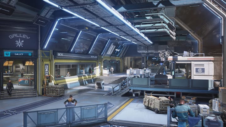The Expanse: Osiris Reborn screenshot of the interior of a space station.