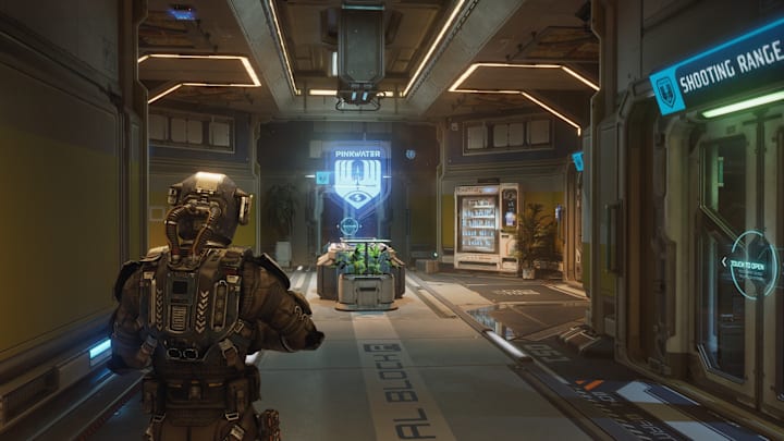 The Expanse: Osiris Reborn screenshot showing the interior of a space station.