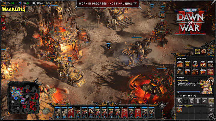 Warhammer 40,000: Dawn of War 4 screenshot of an Ork base.