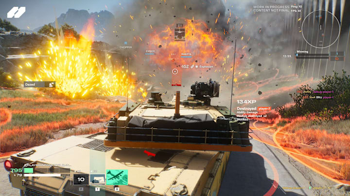 World of Tanks HEAT screenshot showing several big explosions.
