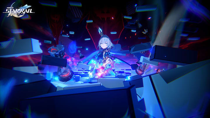 Honkai: Star Rail screenshot of Cerydra smashing a chess board.