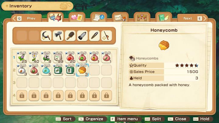 Honeycomb in the inventory.