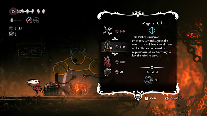 The Forge Daughter's shop, showing the Magma Bell.