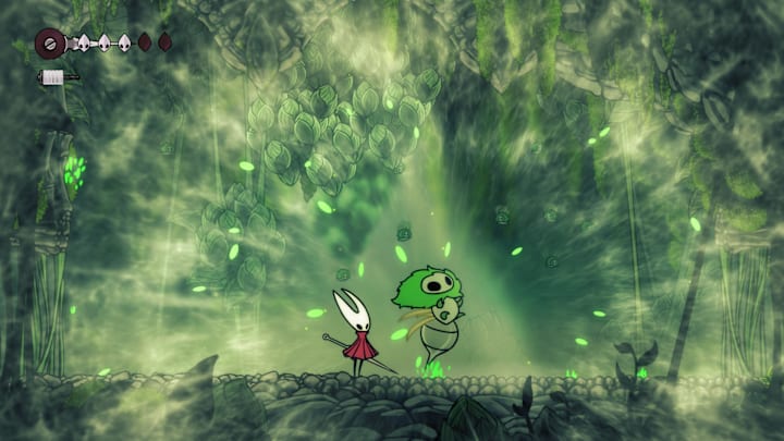 Hornet defeating the Moss Mother.