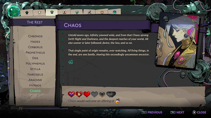 Primordial Chaos character summary
