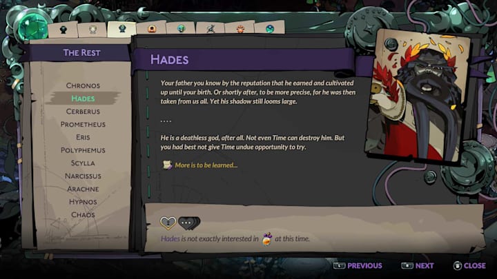 Hades character summary