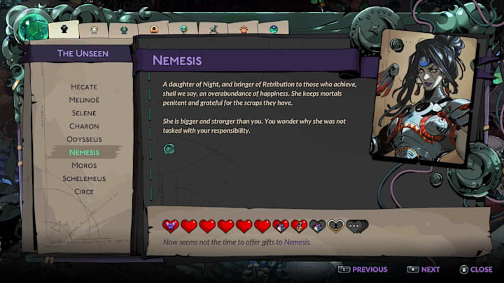 Nemesis character summary