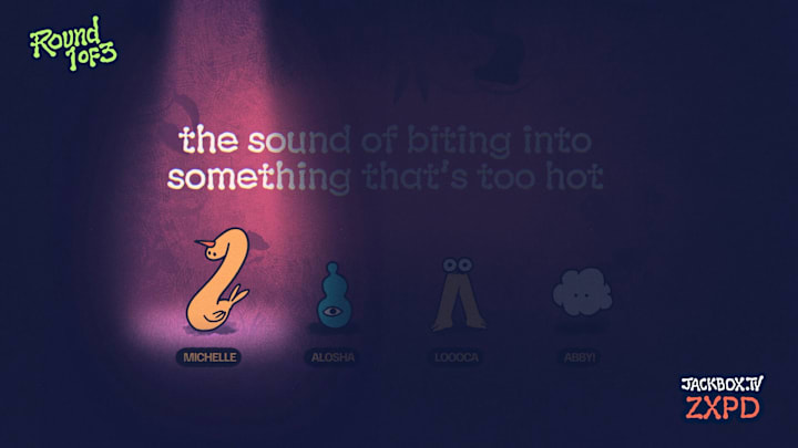 Michelle answering the prompt: "The sound of biting into something that's too hot."