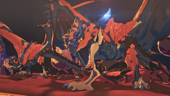 A pair of orange dragon-like creatures.