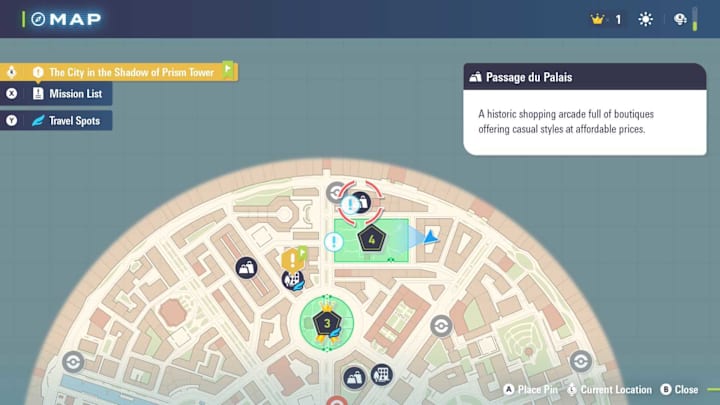 A map showing the location of Passage du Palais