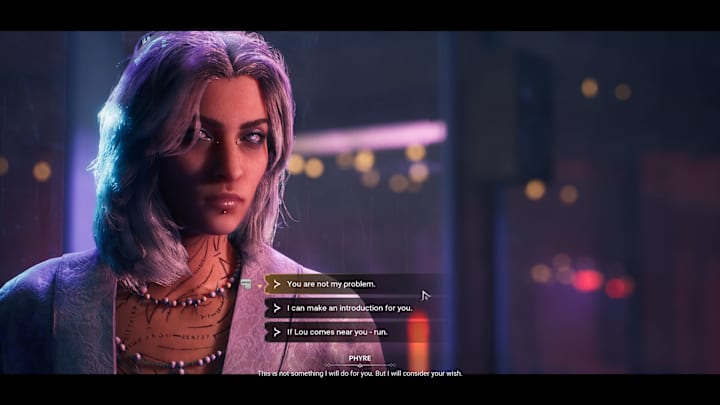 A conversation takes place in Bloodlines 2.