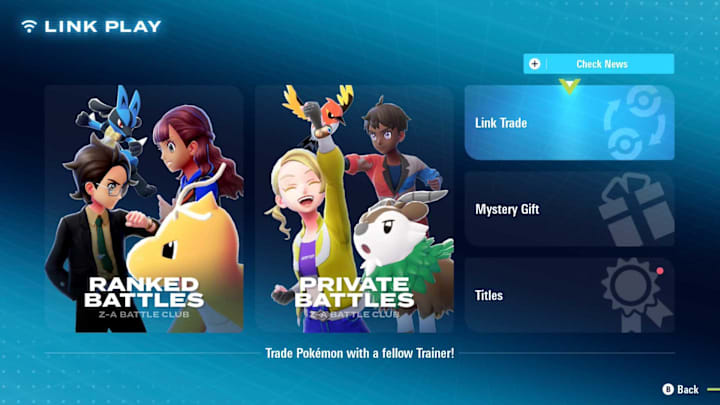 The link play menu
