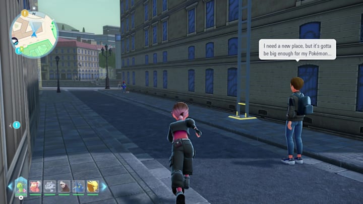 A ladder in an alleyway in Lumiose City