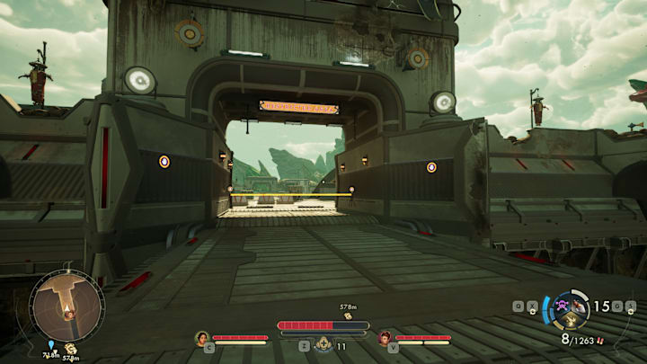 The front of the base for the bridge on Paradise Island