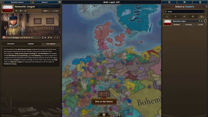 EU5 Hanseatic League screenshot.