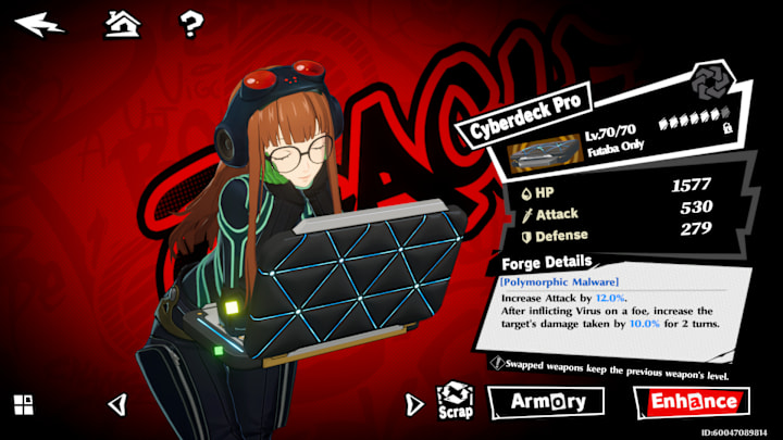 Oracle with her laptop out.