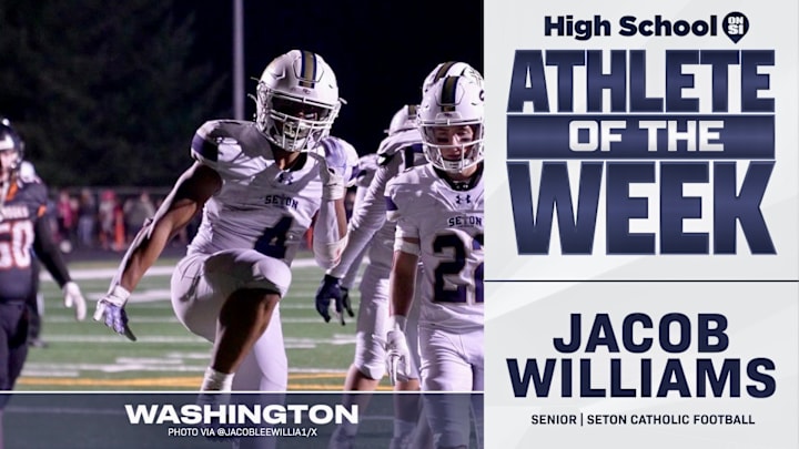 Seton Catholic football player Jacob Williams voted SBLive WA athlete of week for Nov. 25-Nov. 30.