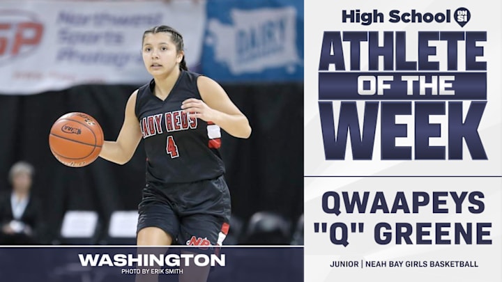 Neah Bay's Qwaapeys Greene voted SBLive WA athlete of week for March 3-March 8. Neah Bay's Qwaapeys Greene voted SBLive WA athlete of week for March 3-March 8.