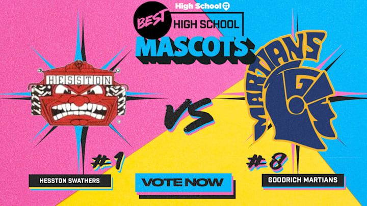 The Hesston Swathers (Kansas) take on the Goodrich Martians (Michigan) in Round 2 of our national high school mascot tournament. 