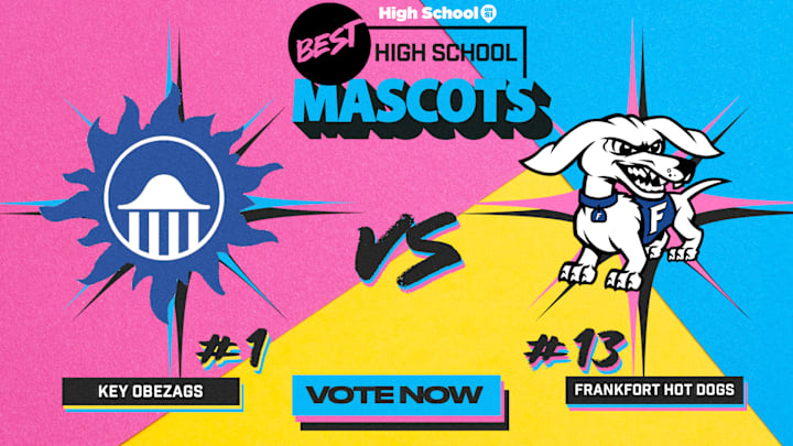 The Key Obezags (Maryland) take on the Frankfort Hot Dogs (Indiana) in the Sweet 16 of our national high school mascot bracket.