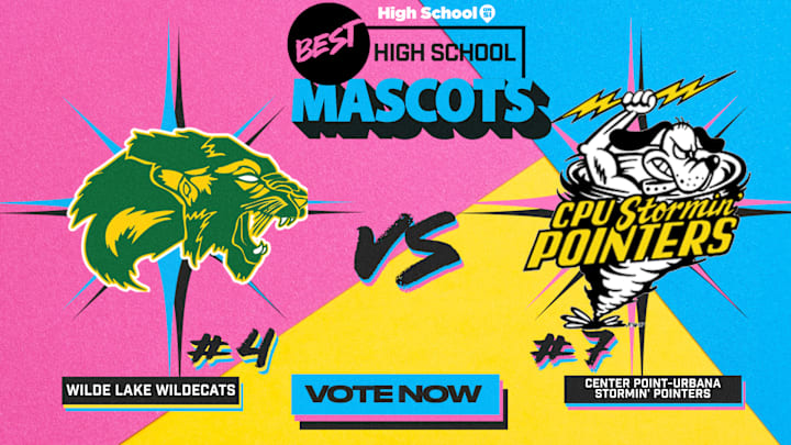 The Wilde Lake Wildecats (Maryland) take on the Center Point-Urbana Stormin' Pointers (Iowa) in the Elite 8 of our national high school mascot bracket. The Wilde Lake Wildecats (Maryland) take on the Center Point-Urbana Stormin' Pointers (Iowa) in the Elite 8 of our national high school mascot bracket.