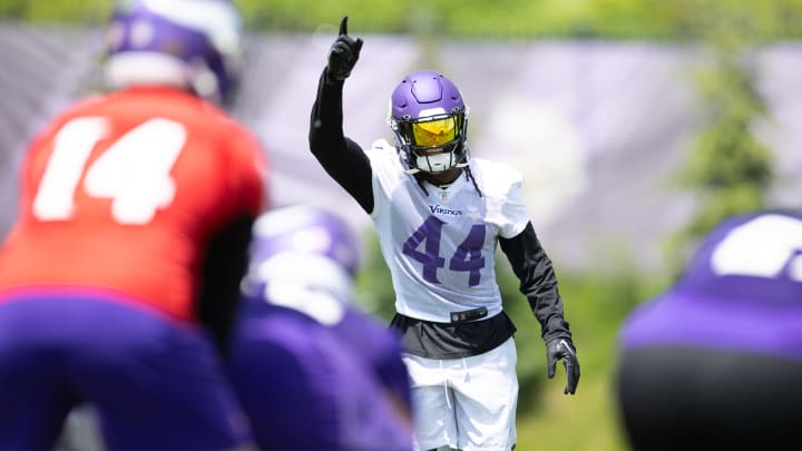 Josh Metellus (44) at Vikings practice