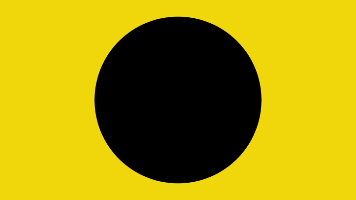 black ball on yellow beach flag