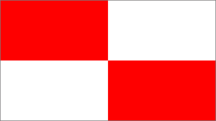 red and white quartered beach flag illustration