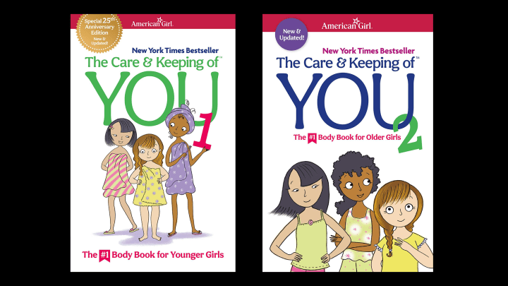 cover images of American Girl's 'The Care & Keeping of You' volumes 1 and 2