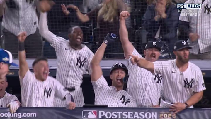 The dugout was so excited, as Judge's dinger brought the score to 6–6. The dugout was so excited, as Judge's dinger brought the score to 6–6.
