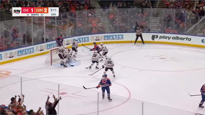 The Oilers and Blackhawks face off in Edmonton. The Oilers and Blackhawks face off in Edmonton.