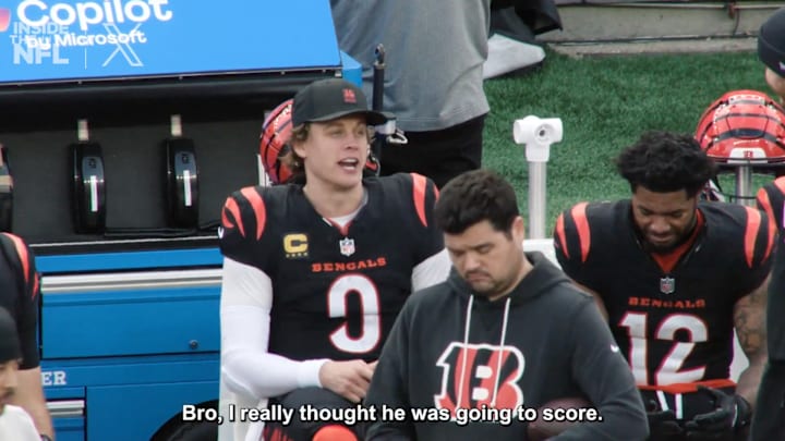 Joe Burrow was hyped with the stellar play of lineman Cody Ford.