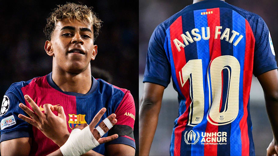 Lamine Yamal (left) could be next to wear Barcelona's iconic shirt, currently worn by Ansu Fati (left). | IMAGO/ZUMA Press Wire/Felipe Mondino